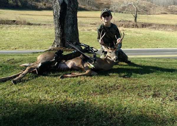 Jackson with his first buck
