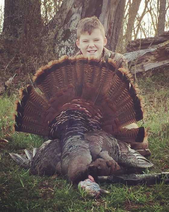 Landon bagged his first turkey of the season.