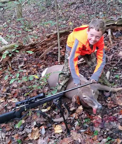 Devin shot his first deer during the WV Youth Hunt on October 15, 2016
