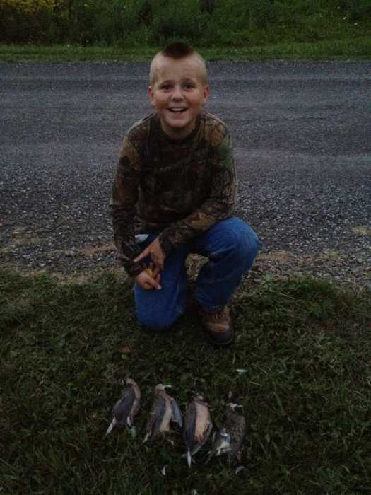 Hunter Seminsky, first dove hunt at age 9. Follansbee, WV